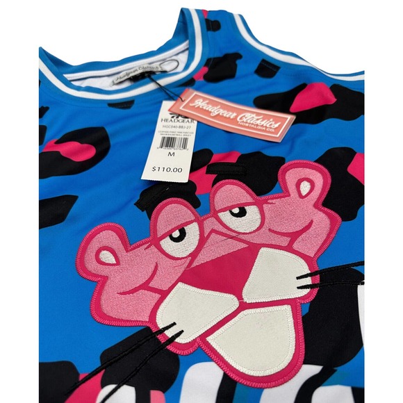 Pink Panther Leopard Miami Men's Headgear Classics Embroidered Basketball Jersey - Picture 4 of 6